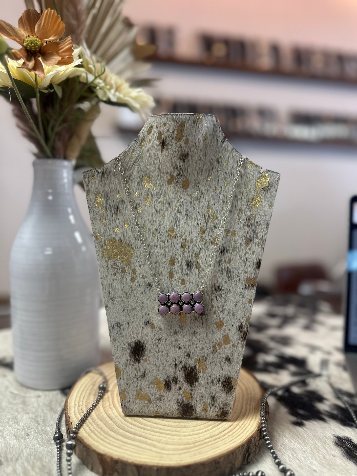 Lilac Pendant Necklace- 18 in.