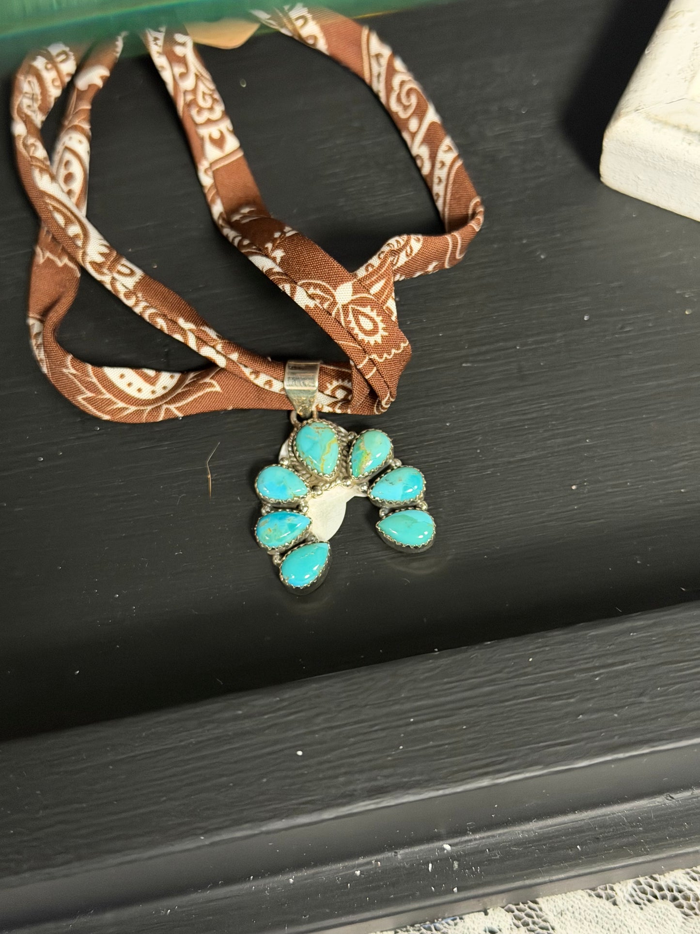 Turquoise Horseshoe Pendant