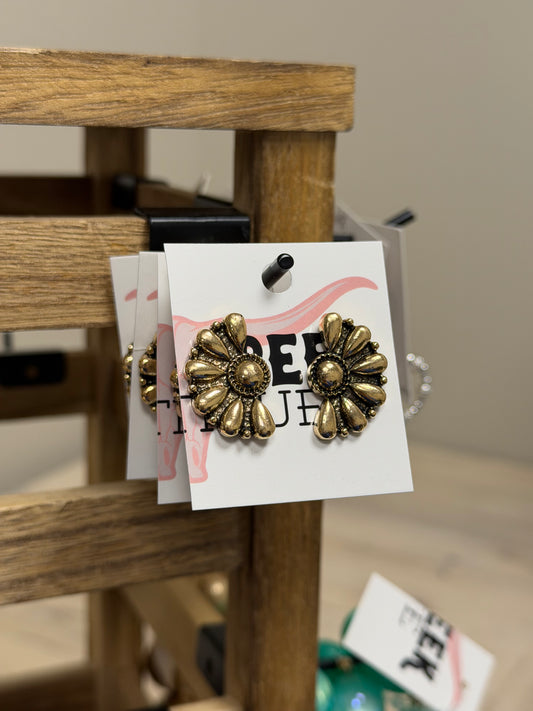 Gold Fan Earring Cluster