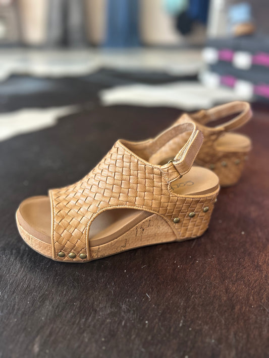 CORKYS: Carley Caramel Woven Wedge