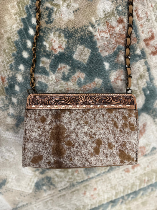 The Laredo: Authentic Cowhide Leather Tooled Crossbody