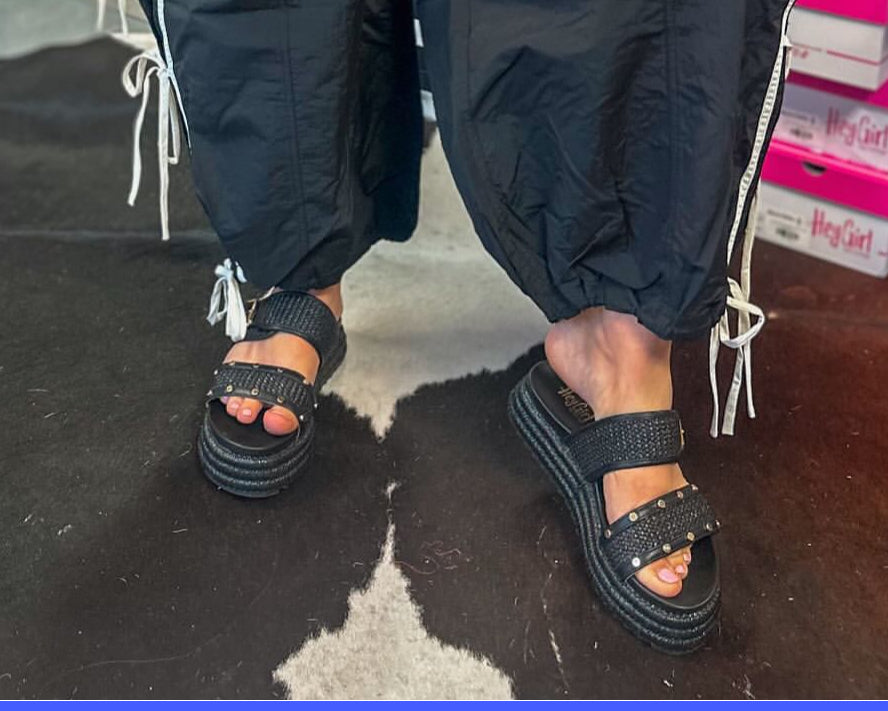Corkys: Walk of Shame - Black Raffia