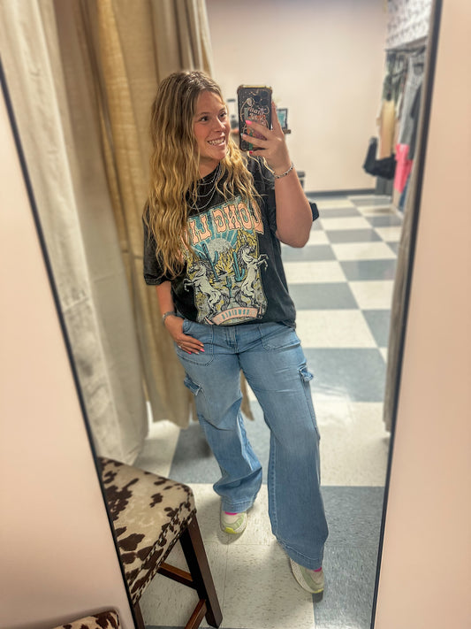 MICA DENIM: Super High Rise Wide Cargos