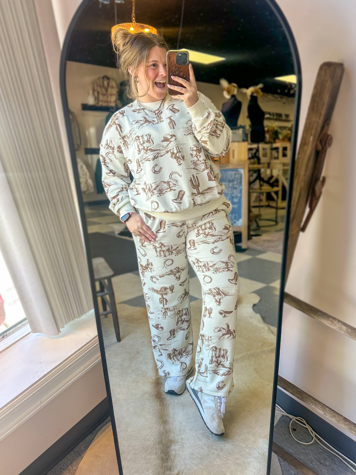 Cream Wild West Lounge Set Bottoms