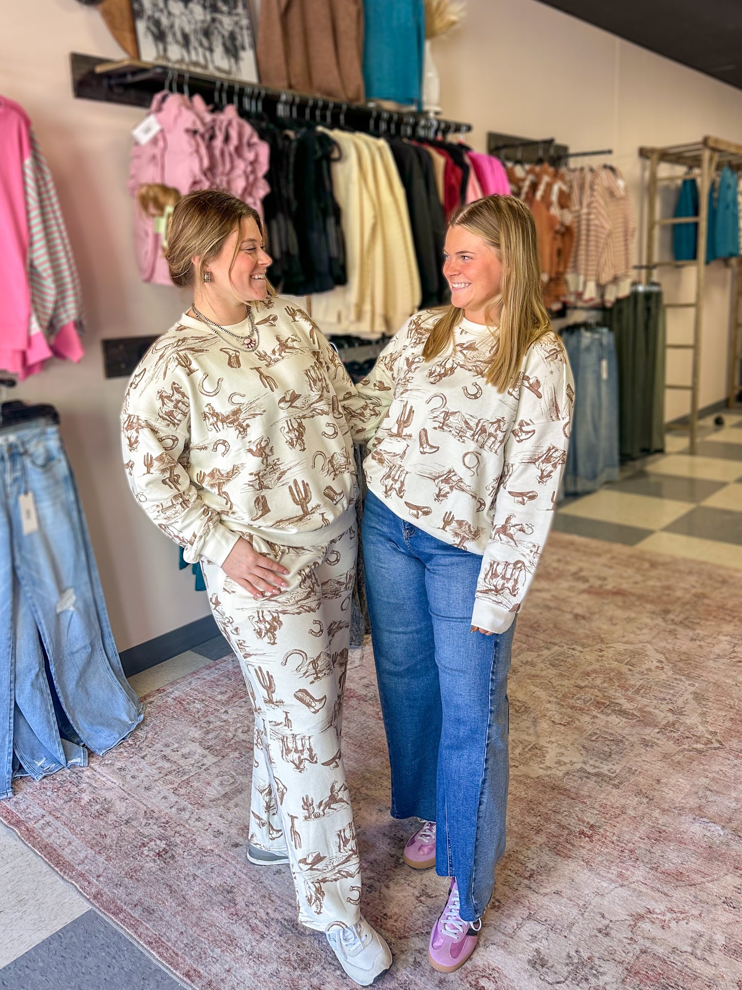 Cream Wild West Lounge Set Bottoms