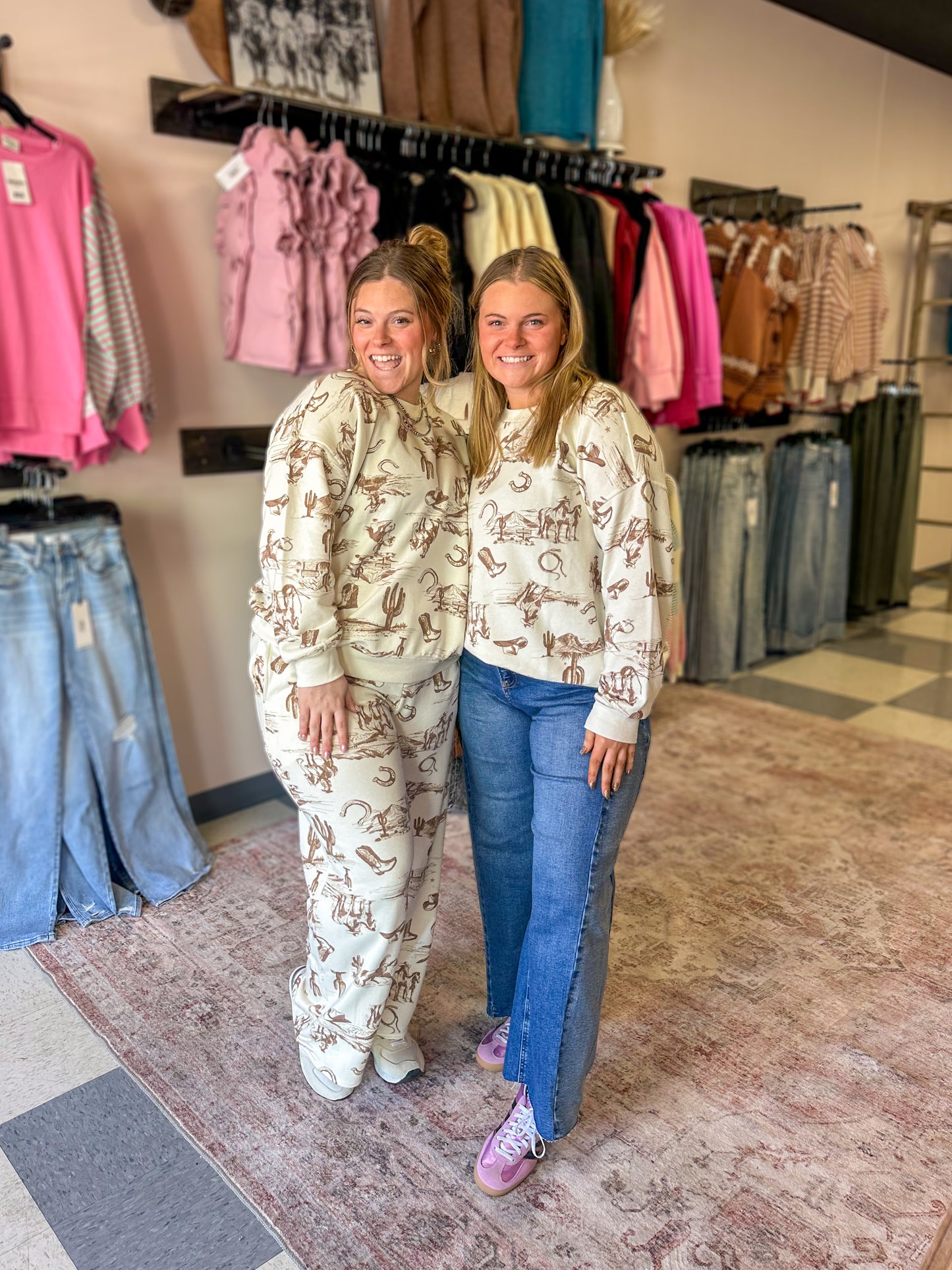 Cream Wild West Lounge Set Top