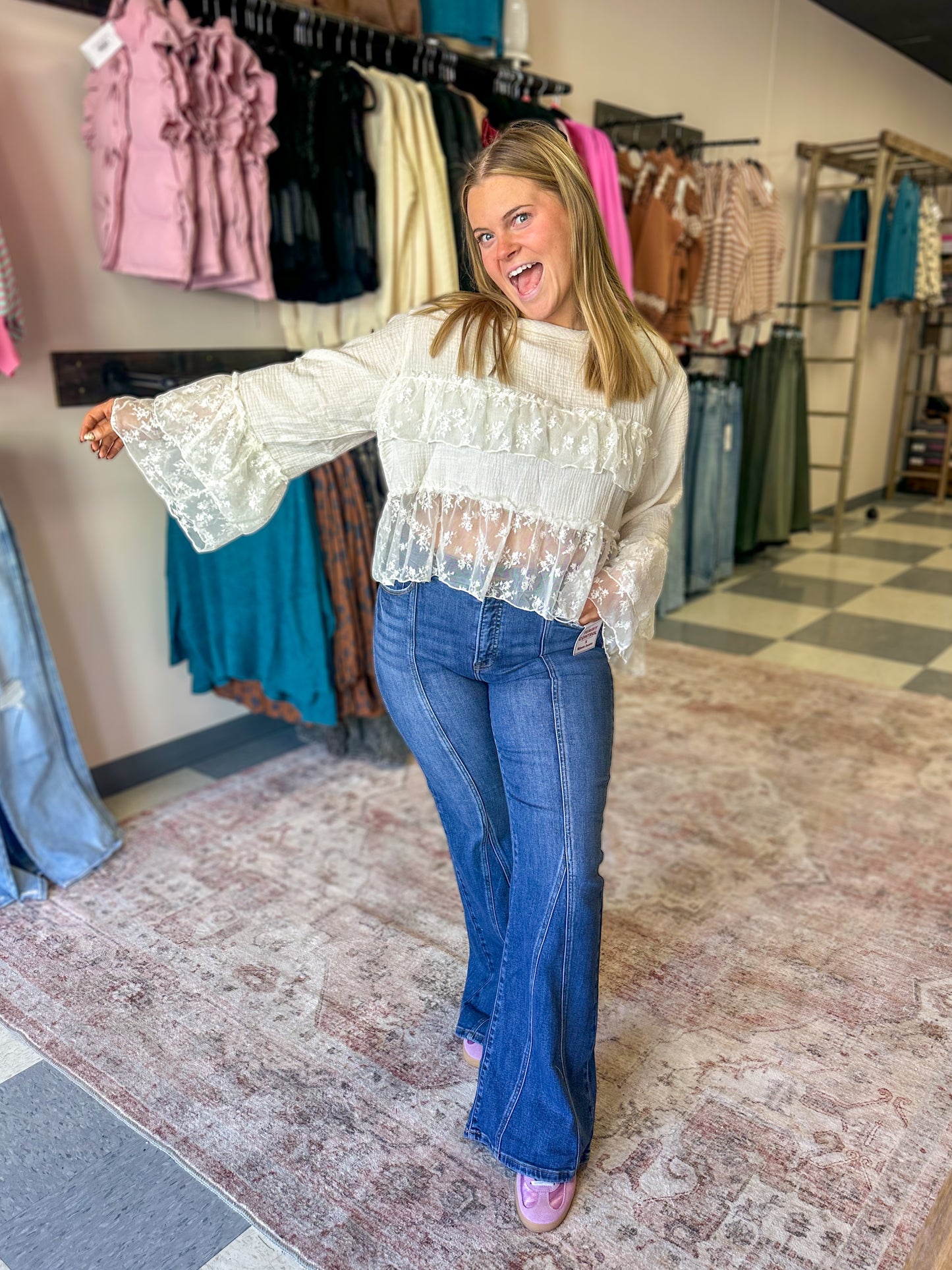 Seraphina Ruffle Long Sleeve Top