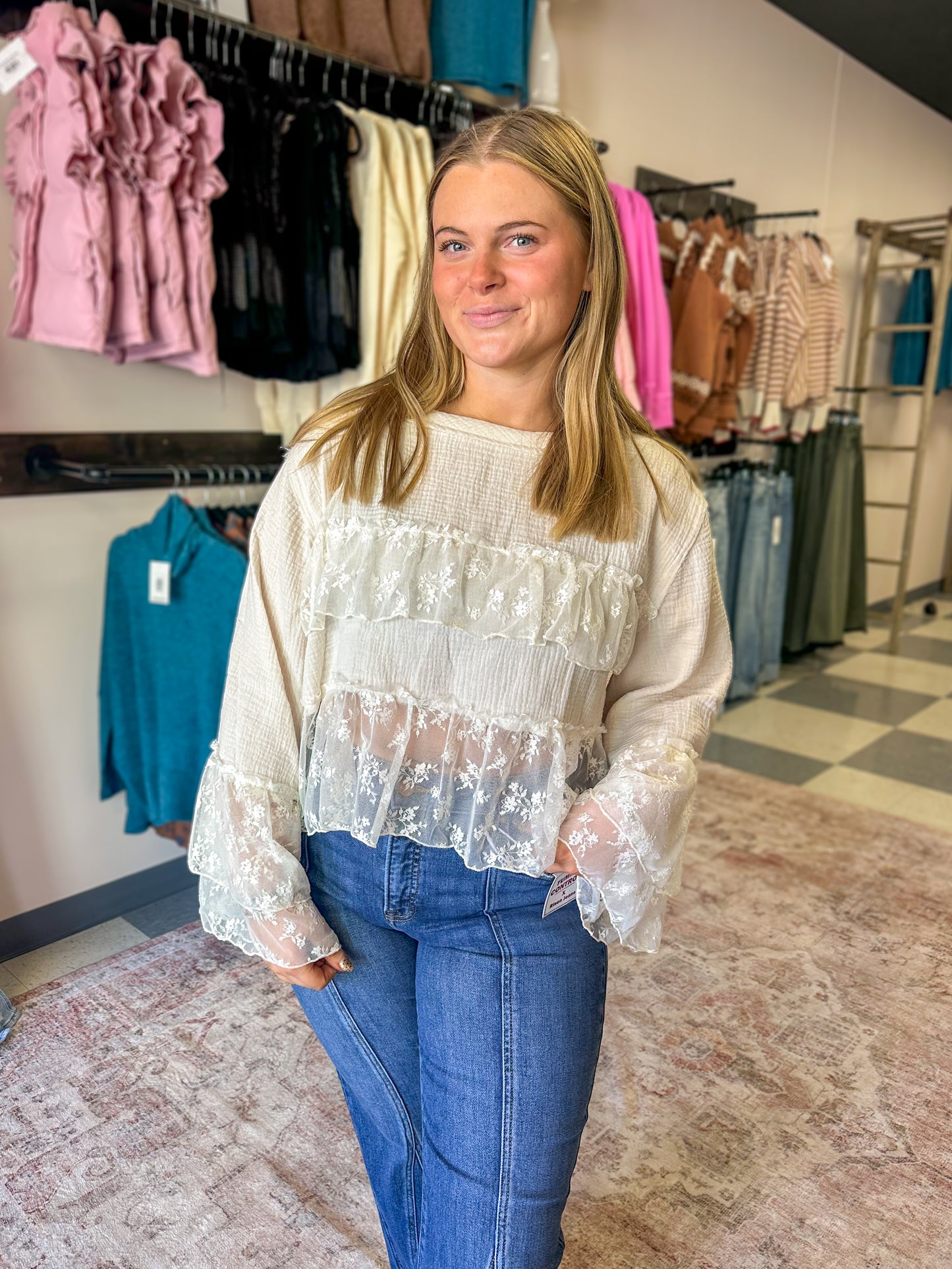 Seraphina Ruffle Long Sleeve Top