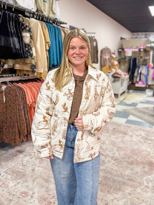 Vintage Western Quilted Shacket