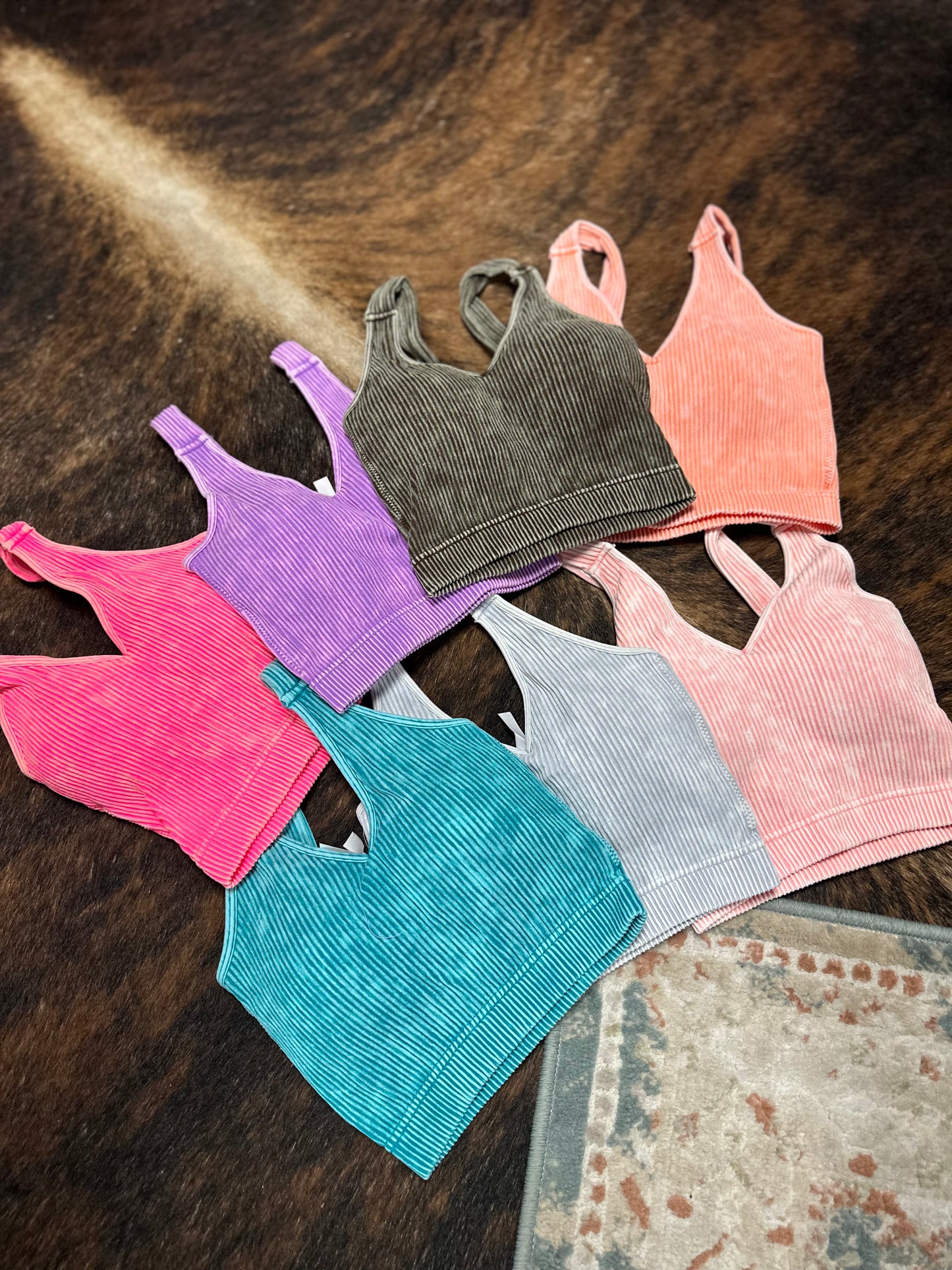 Light Teal Ribbed and Padded Seamless Tank