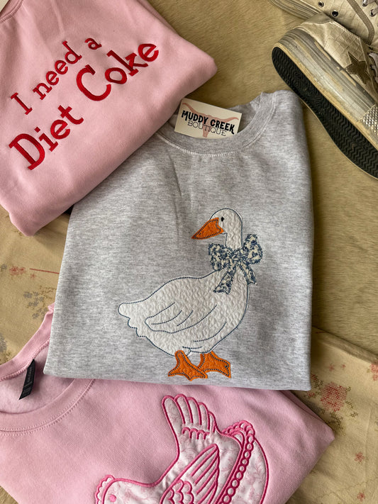 Porch Goose Embroidered Crewneck