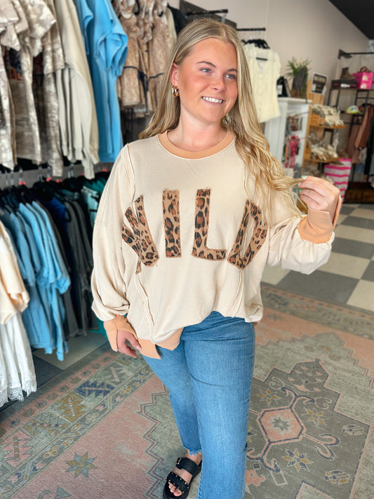 WILD Washed Terry Knit Pullover