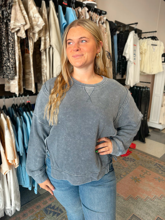 Daisey Denim Drop Shoulder Long Sleeve