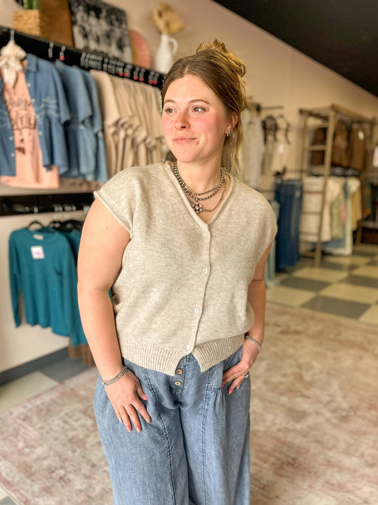 Claire Button Sweater Vest