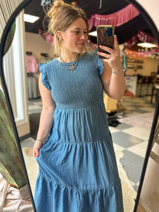 CURVY: The Heidi Smocked Ruffle Dress