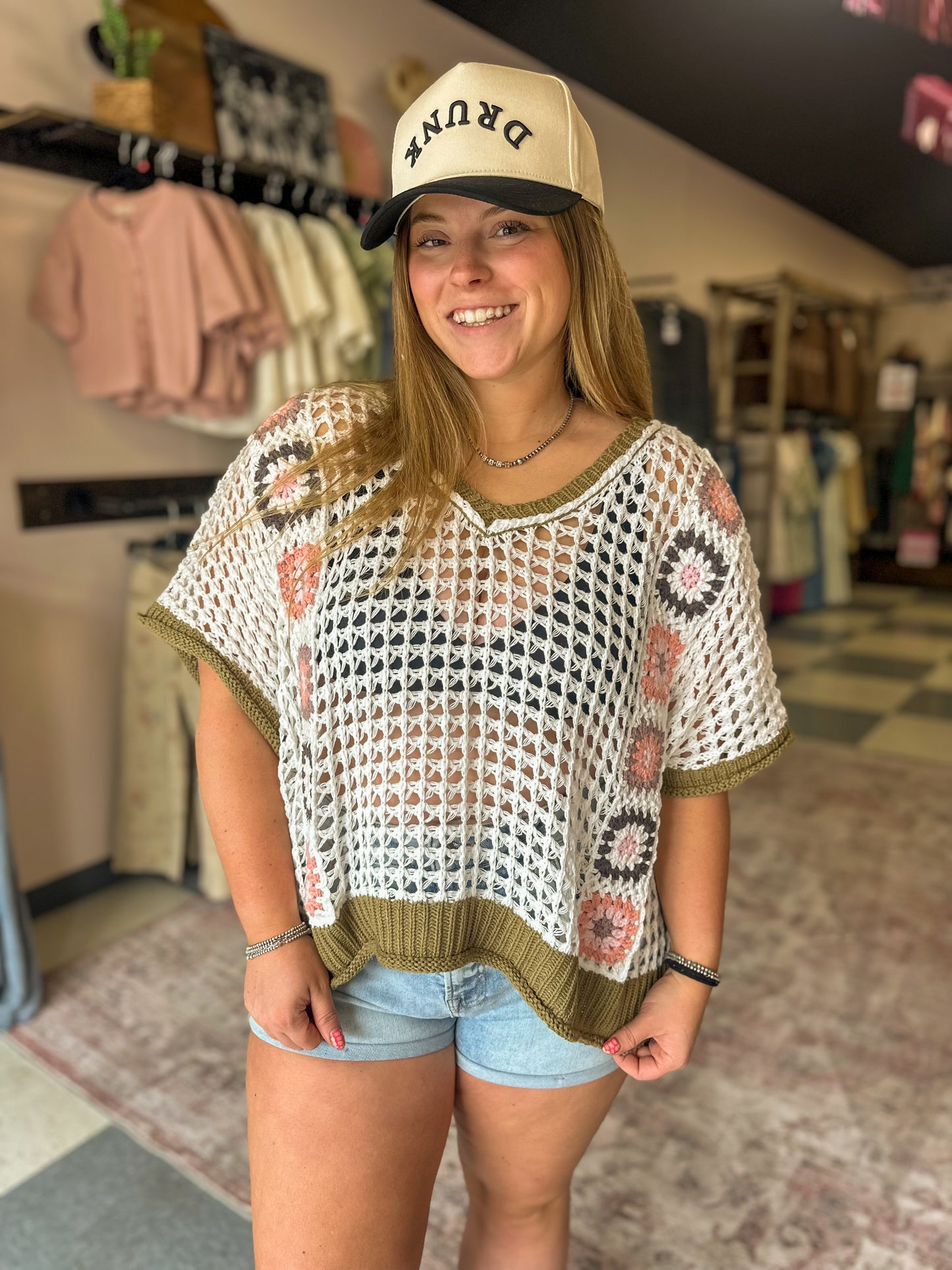 Crochet Oversized Knit Sweater