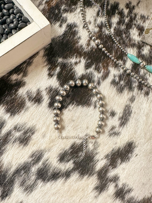 8 mm Sterling Silver Pearl Bracelet