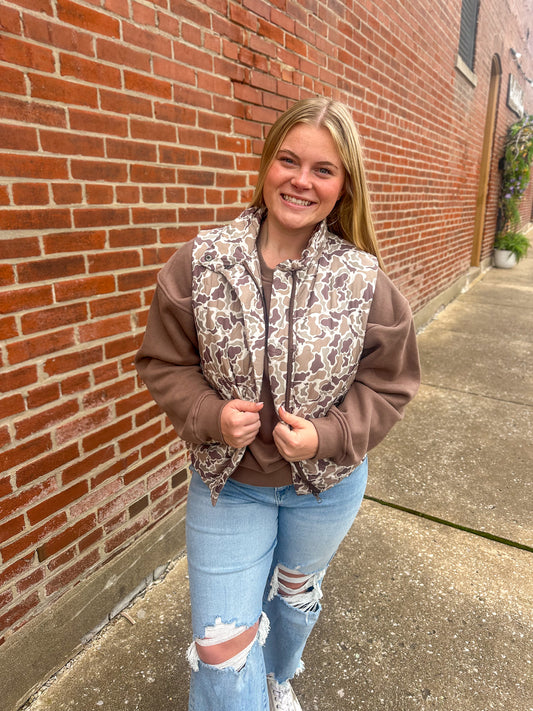 Retro Duck Camo Puffer Vest