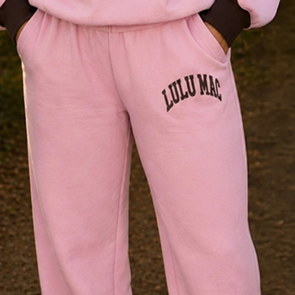 Lulu Mac: Puff Pant- Light Pink/Brown