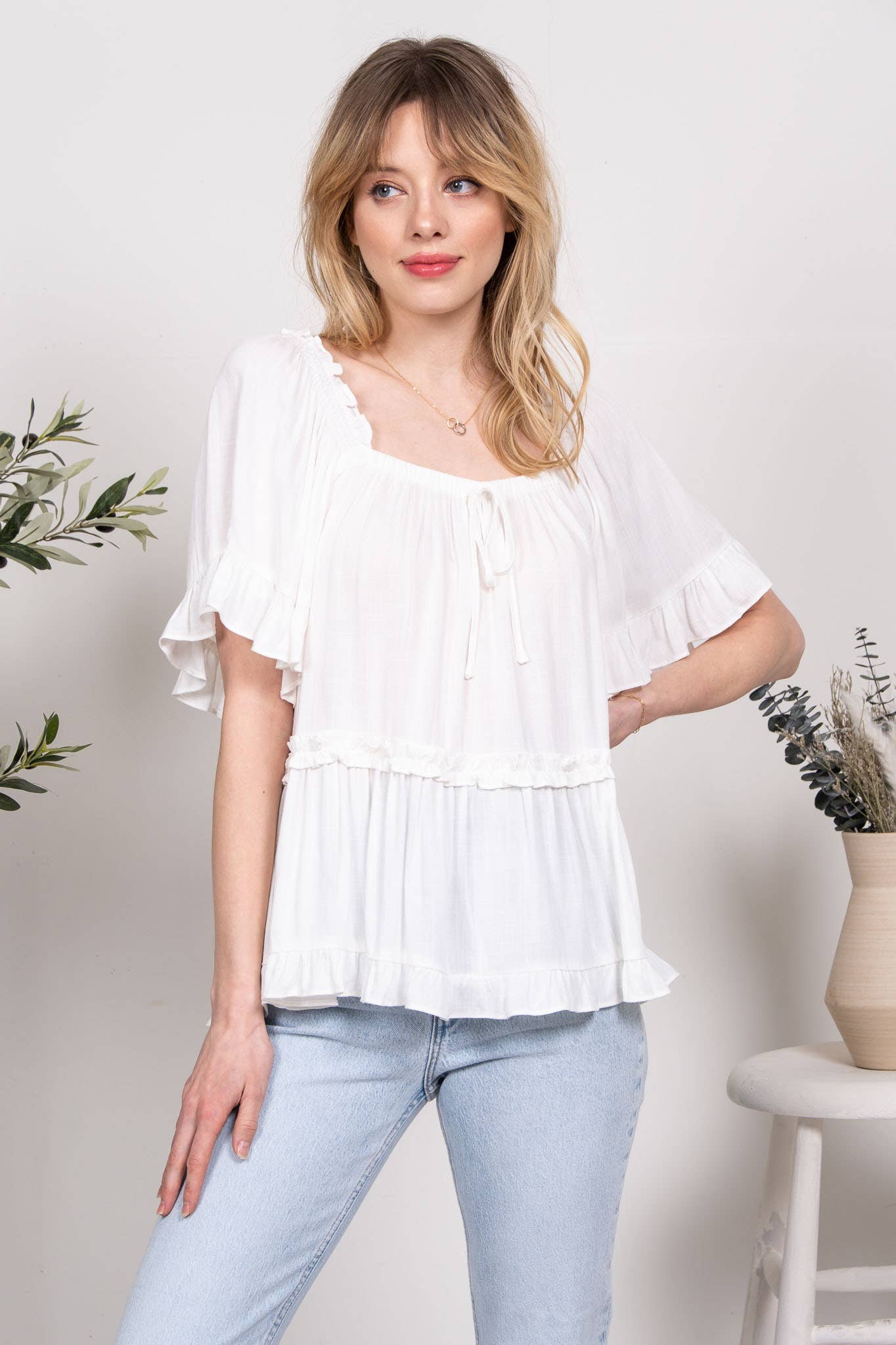 Relaxed Tiered Peasant Top