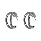 Caroline Double Hoop Earring in Silver