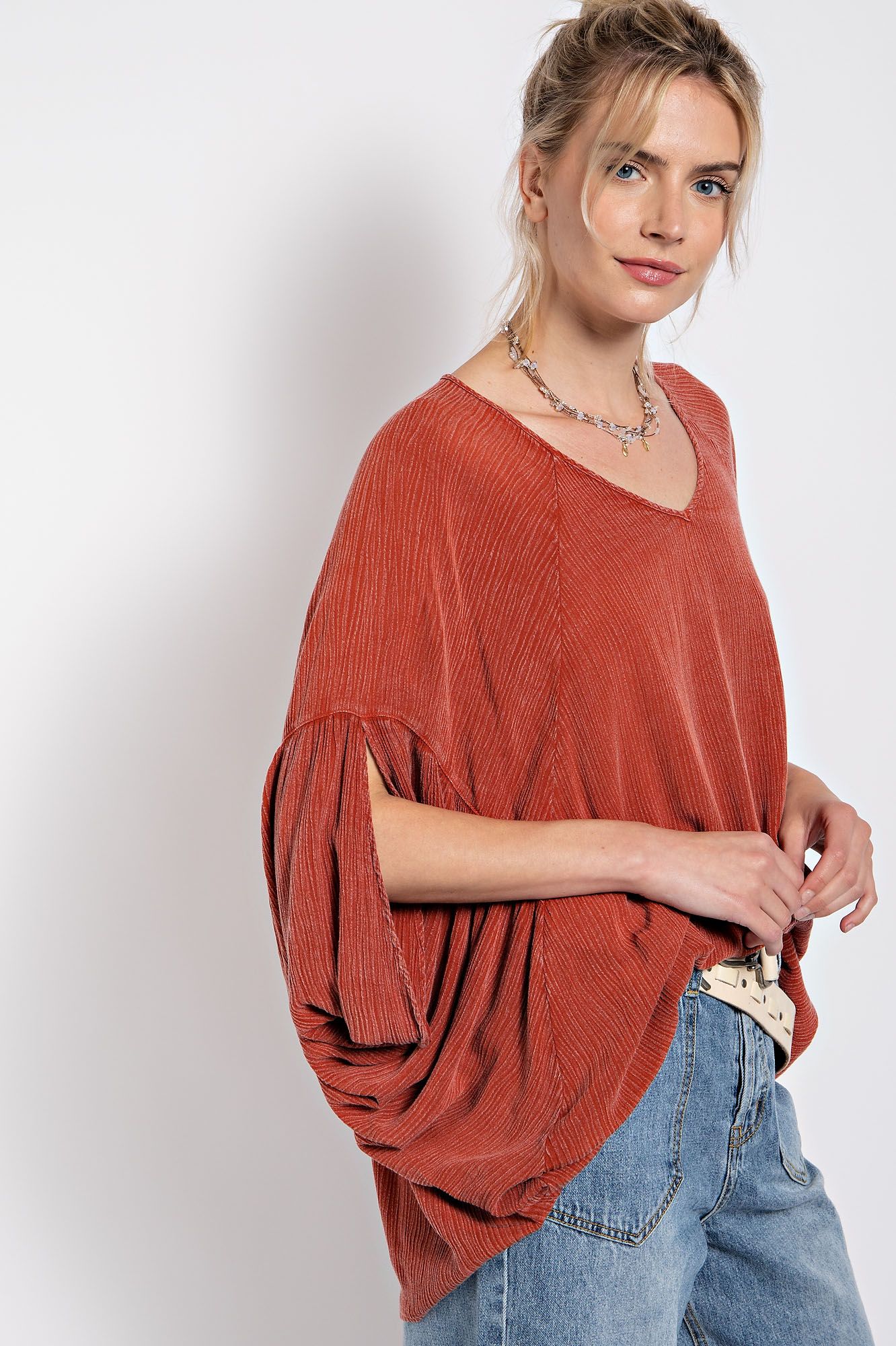 Brick Flowy Top