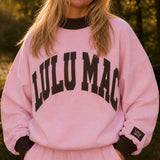 Lulu Mac: Puff Mock Neck Sweatshirt - Light Pink/Brown